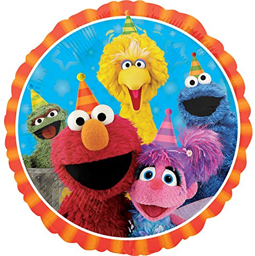 amscan 4837918 Party 3439401 Folienballon, Sesamstraße, 45,7 cm, Folie, Mehrfarbig