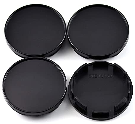 RhinoTuning 4 Stück Radnabenkappen für Chrysler Nabendeckel OD 64,5 mm ID 58 mm, Schwarz Radnabenabdeckung Geeignet für 300c Generation 2 2012-2015, 1LB74TRMA Felgendeckel