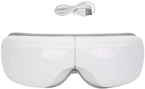 Masajeador de ojos-Masajeador de ojos eléctrico Música Compresor caliente Presión de aire Cuidado de los ojos Masajeador relajante(white)