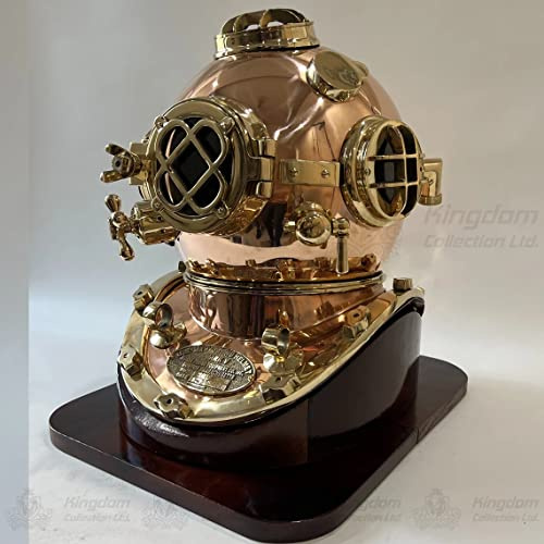 SIAN Mark V US Navy Vollgröße Kupfer und Messing Taucherhelm Exklusive Kollektion mit Ständer Taucherhelm