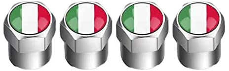Auto Ventilkappen mit italienischer Flagge, Reifen Ventilkappen, Auto Reifenventil Kappe Staubkappen für stabilen Reifendruck, Autoventil Kappe, Auto Zubehör