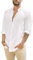 Friptspyg Linen Shirts Mens Long Sleeve Button Down Beach Causal Shirts for Men Adult, White L