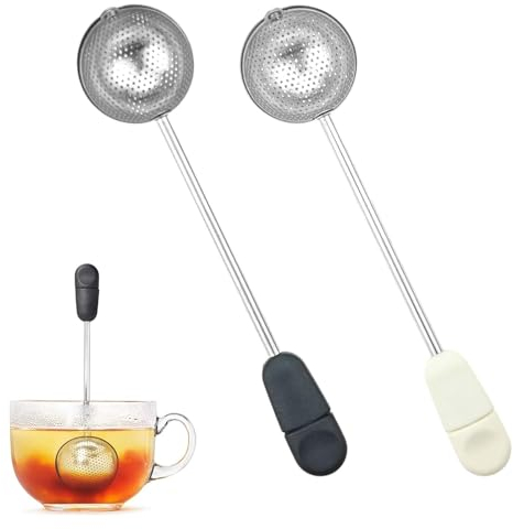 2 Pack Stainless Steel Mesh Twisting Tea Ball Infuser Loose Leaf Tea Infuser Strainers Reusable Loose Leaf Tea Steeper Stainless Steel for Natural Tea & Coffee