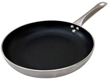 FMprofessional ILAG Essential - Padella piatta antiaderente, 24 cm, rivestimento antiaderente doppio strato, alta conduttività termica, leggera e resistente alla corrosione, 24 x 4,5 cm, 1 pz