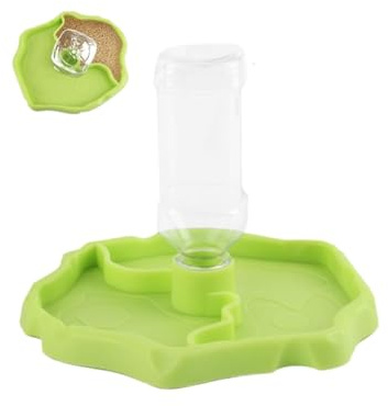 Generico Distributore di Acqua per Rettili, 2 in 1 Abbeveratoio Tartarughe di Terra,Ciotola per Mangiatoia per TartarugheAutomatici per Tartarughe, Scorpioni,Lucertole