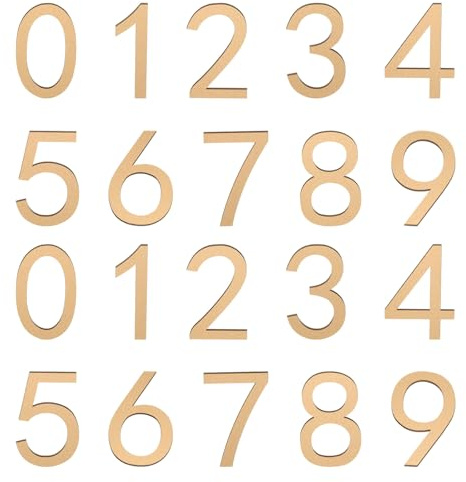 uxcell 20Pcs Self Adhesive Mailbox Numbers, 4 Acrylic Door Address Sign Stickers, Raised 3D Effect, for Residence, Apartment, Office Room, Mailbox (Number 0-9, Gold Tone)