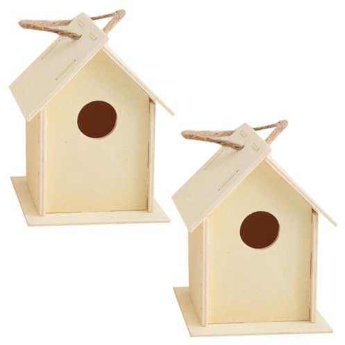 CIYODO 2pièces Kit De Construction De Nichoir à Oiseaux Nichoir Puzzle Inachevé à Peindre Bricolage Pour Garçon Fille