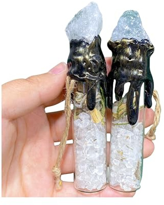 Natural Crystal Gravel Glass Bottles,Mini Bottle,Glass Bottles,Mineral Sample,Crystal Healing,Home Decor,Gemstone Crystal Chips Vials,Gifts (Clear Quartz)