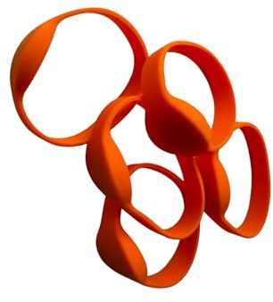 YARONGTECH Pulseras RFID, pulsera ajustable de silicona flexible, impermeable, 5 unidades, 13,56 MHz, control de acceso, pulsera de tarjeta IC para hotel, piscina, sauna (naranja)