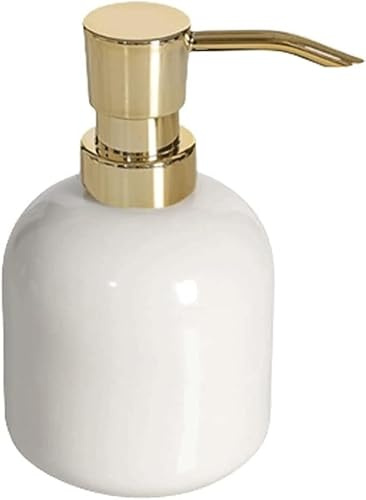 Dispenser di sapone manuale in ceramica a prova di perdite, design classico con motivo marmorizzato, riempibile per bagno o cucina