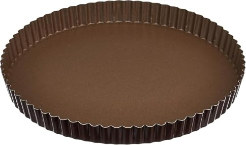 Gobel - Moule à Tarte Anti Adhérent - Tourtière - Ø 28cm - Anti Adhérent - Démoulage Rapide et Parfait - Bord Cannelé - Excellente conductivité thermique - Fabriqué en France