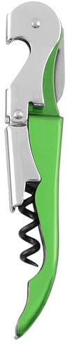 True Truetap Double Hinged Waiter's Corkscrew Wine Opener, Stainless Steel Wine Bottle Opener with Built In Foil Cutter, Home Bar Tools, Bar Cart Accessories, Wedding Gifts, Set of 1, Lime Green