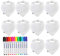 FUTURE FOUNDER Baby Weiße Lätzchen zum Bemalen Dreieckstuch 10er baumwoll Spucktuch und 12 Premium Marker Textilstiften Ideal zum Selbst Gestalten und Bemalen Perfektes für Babyshower