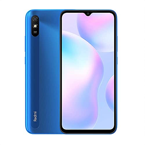 Xiaomi Redmi 9A Smartphone 2GB RAM 32GB ROM Mobile Phone 6.53 Inch HD MTK Helio G25 Processor with 8 Cores Dual SIM + Micro SD 13MP Camera AI Face Unlock Global Version (Blue)