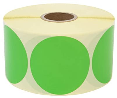 Prolac Markierungspunkte – 1000 Stück Bunte Klebepunkte auf Rolle, 25x25 mm - Grün, Glue Dots, Selbstklebende, Runde Aufkleber perfekt für Kennzeichnung im Büro, Sticker rund