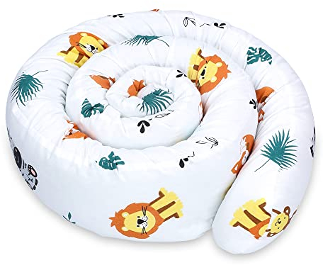 Totsy Baby Seitenschläferkissen Bettschlange Body Pillow 300 cm Baumwolle - Kopfkissen lang Bettrolle Schlafkissen Nackenrolle Kissen Oeko-Tex Safari