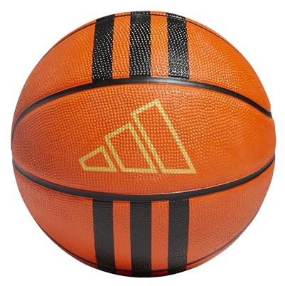 adidas Unisex 3-Stripes Rubber X3 Basketball, Basketball Natural/Black/Gold Metallic, 5