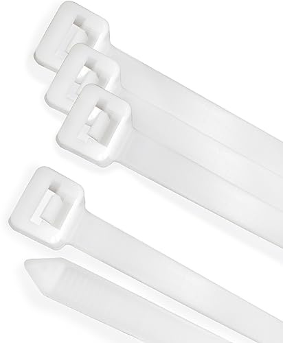 100% Nylon fläns. Färg Vit/Naturlig 7,5 x 450 mm. 100 st. plastklämma, Arrangör kablar, Hög hållfasthet