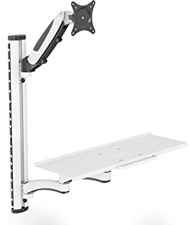 Digitus Standing/sitting workstation - Monitor mount & shelf - Wall mounting - 1x gas pressure spring 1x double articulated arm - 1 monitor - Up to 27 inch - VESA 75x75, 100x100 - Black