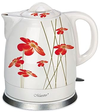 Maestro Feel MR-066-RED FLOWERS electric kettle 1.5 L 1200 W Red White