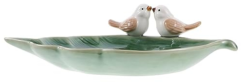 Alipis Soporte De Anillo De Cerámica Bandeja De Perfumes Plato De Baratija De Cerámica Porta Llaves Cuenco Pequeño Para Llaves Fuente De Bocadillos Plato De Joyería Vajilla Envase Amantes