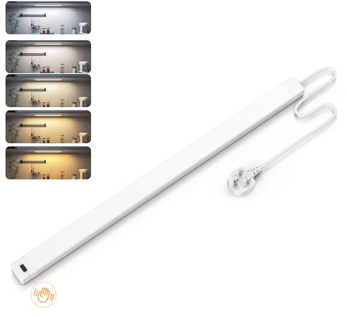 SIBI LIGHTING Under Cabinet Light 41CM, Dimmable Under Cupboard Kitchen Light with Hand Sweep Sense, 5 Color Under Closet Light for Kitchen, Pantry, Workbench, 1 Pack