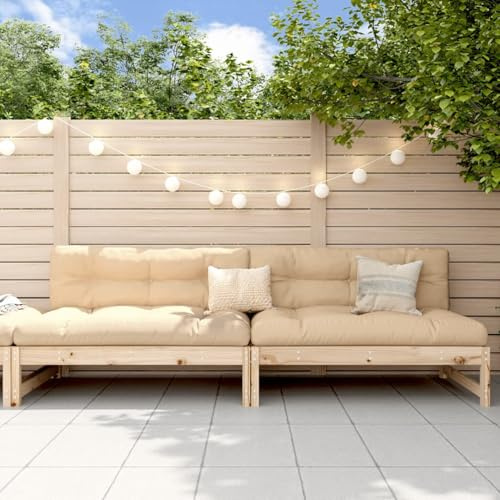 Gecheer Divani da Giardino centrali 2 pz. 120x80 cm in Legno massello di Pino