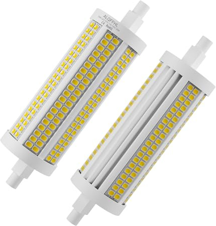 ALQFFHL R7S 118mm Bombilla LED 30W, Doble Terminación Tipo J Luces de Inundación (200W Halógeno T3 Equivalente), 3000 lm, Regulable Lámparas de pared/seguridad/suelo, Paquete de 2 (Blanco Frío 6000K)