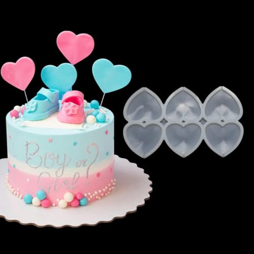 mostsom 2pcs/lot Heart Shape Silicone Lollipop Molds Chocolate Candy Cheese Mould Hollow Cake Decorating Tools (D_ Heart)