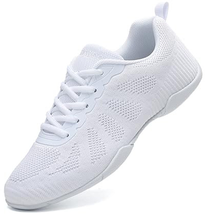 Mädchen Cheerleading Tanzschuhe Tanz Athletic Training Schuhe Atmungsaktiv Super Light Cheer Sneakers für Frauen Sport Training Tennis Sneakers Weiß 31