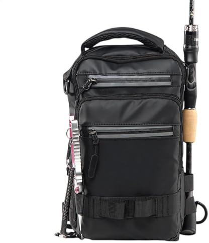 Fishing Back Pack | Sling Fishing Backpack Fishing Bag with Rod Holder | Multifunctional Fishing Pack Lightweight Tackle Backpack for Hunting & Hiking