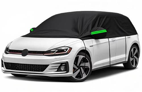 generisch halbgarage für Auto kompatibel mit OPEL Adam 2013-2026,Allwetterschutz, mit reflektierenden Streifen, Winddicht, staubdicht, Regen- und schneefest(Black)