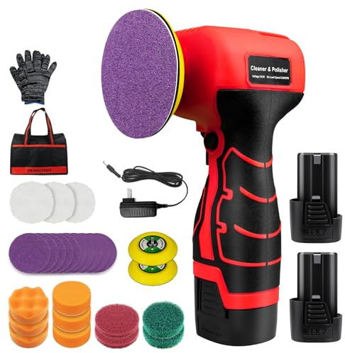 Cordless Sander, 3 Palm Sander with 2Pcs 16.8V 3.0Ah Batteries, 3500RPM Mini Polisher, 30 Accessories Sanders Tool for Sanding/Polishing/Waxing/Cleaning