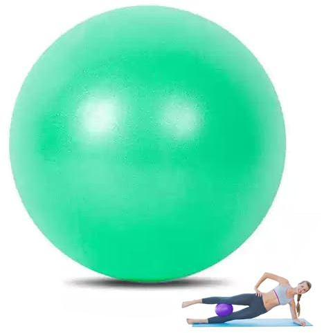 DDUP Pilates Balls 25cm/9.8 Inch,Anti-Burst Yoga Ball for Core Strength,Fitness,Balance,Lightweight & Portable Exercise Mini Barre Gym Ball,Inflatable Straw For Easy Inflation (Green)