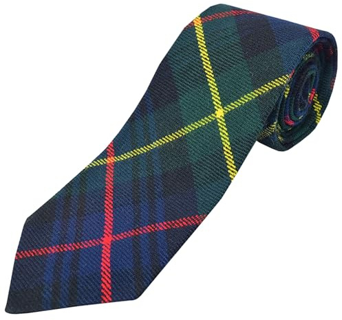 Scottish Tartan Necktie for Men - Various Clan & Check Highland Tartans Designs 100% Acrylic Wool - Perfect for Kilts - Ideal for Kilts & Cultural Events (Farquharson)