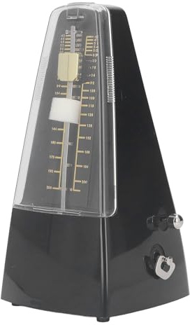 Fafeicy Mekanisk Metronom Tempo Mångsidig Design, Universal Inga Batterier Krävs med Anpassningsbara Inställningar för Pianogitarr Violintrummor Musikinstrument, Användarvänlig för (Svart)