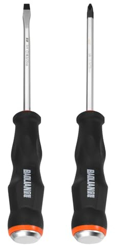 HARFINGTON 2Pcs Magnetic Screwdriver Set SL7/PH7 x 125mm CR-V Steel Go-thru