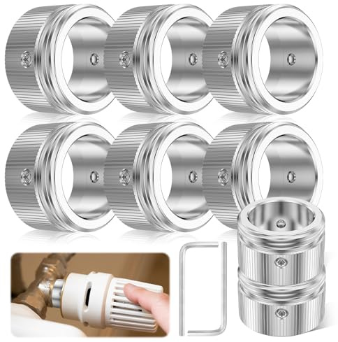 8Pcs Stainless Steel Heating Valve Adapter M30 x 1.5 Radiator Valve Thermostat Head with Strip Radiator Thermostat Rav Ravl Adapter(2 Sets,Silver)