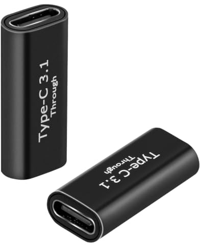 Wigearss 2-pack USB-C hona till hona adapter, 100 W typ C laddningsadapter | 10 Gbit/s dataöverföring USB typ C-koppling och förlängning, 4K-video, för Samsung Galaxy, Google Pixel