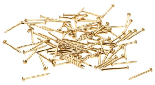 UKCOCO 200pcs Copper Nails for Hanging Picture Frames and Furniture Fixing, Strong and Sharp Carpenter Round Nails Made of Sturdy Copper, Suitable for DIY Projects and Home Use, Not Easy