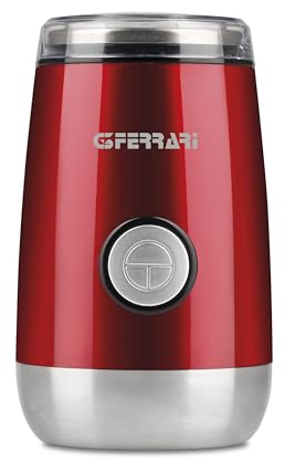 G3 Ferrari G20076 CafExpress Macinacaffè,150 W, Sistema di blocco, macina spezie e caffè, 50 gr, Funzionamento Pulse, Lame INOX, Rosso
