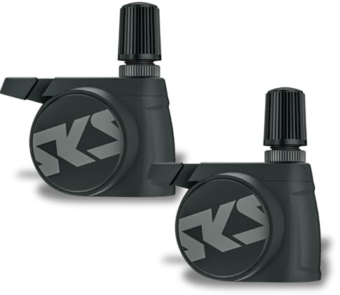 SKS GERMANY AIRSPY AV SET Reifendrucksensoren für Fahrräder (Fahrradzubehör zur Montage auf AV-Ventilen, staub- und wasserdicht, als Digitalmanometer verwendbar), schwarz