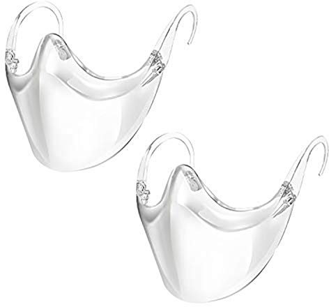 Youning Unisexe Plastique Transparent visière Réutilisable Extérieures Protection, Couvrant pour Protéger Les Yeux, Nez, Bouche pour Adultes Hommes Femmes (2PCS)