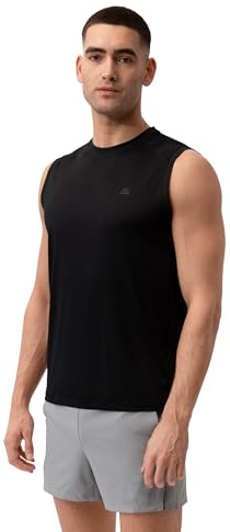 DANISH ENDURANCE Tank Top for Men, Gym Running Vest, Athletic Sleevless Tshirt, 1 or 2 Pack, Black, Medium
