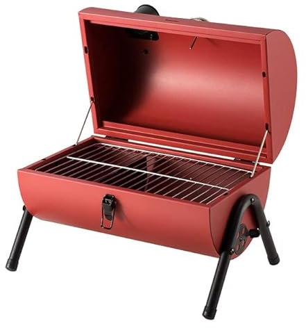 Generic Holzkohlegrill Reisegrill Minigrill Tischgrill Picknick Campinggrill Tragbarer Klappbarer Holzkohlegrill für Outdoor BBQ Garten, Camping und Party,Red,42 * 37cm