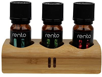Rento Saunaaufguss Saunaduft- Set mit 3 x 10 ml in Halterung aus Bambus by SudoreWell®