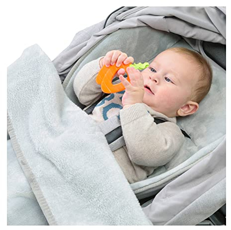 Babysanity Materassino Copri Passeggino Universale invernale in Caldo e Soffice Peluche Con Copertina - Made in Italy - (Peluche Ardesia Chiaro)