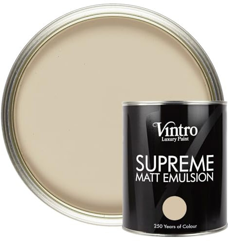 Vintro | Luxury Matt Emulsion | Smooth Chalky Finish | Multi Surface Paint | for Walls, Ceilings, Wood and Metal | 1L (Light Stone - Pebble)