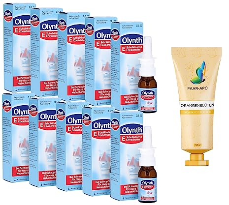 Olynth Nasenspray 0,1% Sparset 10 x 15 ml inkl. einer hochwertigen Handcreme Marke Faar Apo