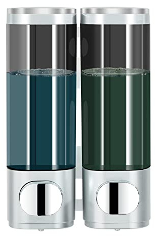 modunful Dispensador de champú y acondicionador, dispensador de Ducha de 3 cámaras, dispensador de champú sin Taladro para Ducha, champú montado en la Pared, dispensador de Lavado Corporal para baño,
